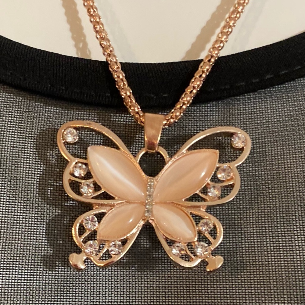 Butterfly stone necklace